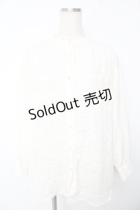 axes femme / シアーチェックロングシャツ M 生成り Y-25-11-24-044-AX-BL-SZ-ZY