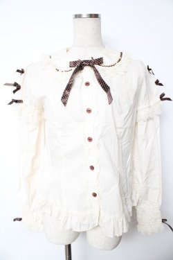 画像1: Angelic Pretty / Dot Ribbon 付け袖ブラウス  アイボリー Y-25-11-24-046-AP-BL-SZ-ZY