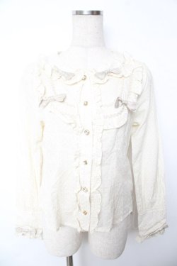 画像1: BABY, THE STARS SHINE BRIGHT / キラキラブラウス  生成り Y-25-11-24-047-BA-BL-SZ-ZY