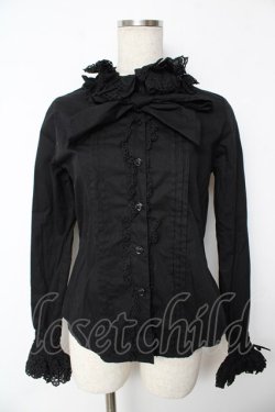 画像1: Angelic Pretty / レース襟ドールブラウス  黒 Y-25-11-24-049-AP-BL-SZ-ZY