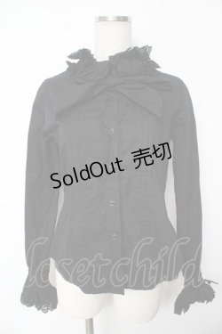 画像1: Angelic Pretty / レース襟ドールブラウス  黒 Y-25-11-24-049-AP-BL-SZ-ZY