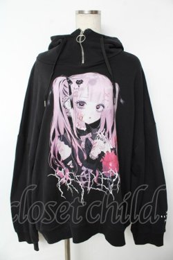 画像1: REFLEM / REFLEM×negi コラボスタンドプルパーカー F ブラック Y-25-11-24-053-PU-TO-SZ-ZY