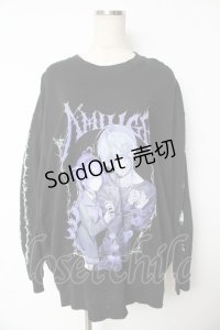 Amilige / BONDイラストプリントロングTシャツ F 黒 Y-25-11-24-058-PU-TO-SZ-ZY
