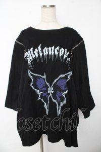 Amilige / fallen angel肩ZIPロンT F ブラック Y-25-11-24-059-PU-TO-SZ-ZS