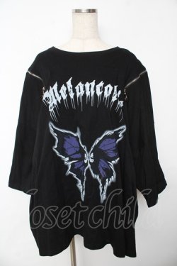 画像1: Amilige / fallen angel肩ZIPロンT F ブラック Y-25-11-24-059-PU-TO-SZ-ZY