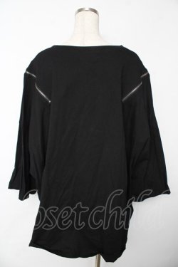 画像2: Amilige / fallen angel肩ZIPロンT F ブラック Y-25-11-24-059-PU-TO-SZ-ZY