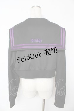 画像2: Amilige / セーラーカラーフロントZIPジャージ F ブラック×パープル Y-25-11-24-062-PU-TO-SZ-ZY