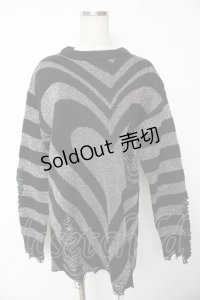 KILL STAR / Libi Sweater XS ブラック×シルバー Y-25-11-24-063-SL-TO-SZ-ZY