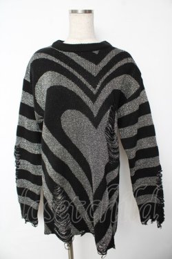 画像1: KILL STAR / Libi Sweater XS ブラック×シルバー Y-25-11-24-063-SL-TO-SZ-ZY