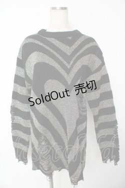 画像1: KILL STAR / Libi Sweater XS ブラック×シルバー Y-25-11-24-063-SL-TO-SZ-ZY