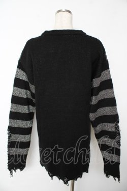 画像2: KILL STAR / Libi Sweater XS ブラック×シルバー Y-25-11-24-063-SL-TO-SZ-ZY