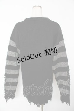 画像2: KILL STAR / Libi Sweater XS ブラック×シルバー Y-25-11-24-063-SL-TO-SZ-ZY