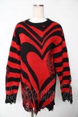 KILL STAR / Libi Sweater XS ブラック×レッド Y-25-11-24-064-SL-TO-SZ-ZY