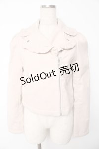 Ank Rouge / 2020年 Happy Ba フリルライダースジャケット M ピンク Y-25-11-24-066-CA-JA-SZ-ZY