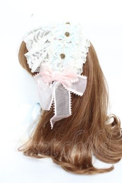 画像2: ALICE and the PIRATES / Victorian tear bottle柄ヘッドドレス  サックス Y-25-11-24-008-PA-AC-SZ-ZY