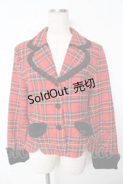 画像1: BABY, THE STARS SHINE BRIGHT / オリジナルタータンチェック天使ジャケット  赤 Y-25-11-24-070-BA-JA-SZ-ZT622