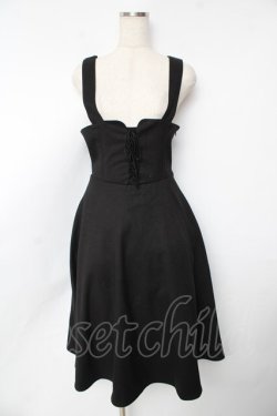 画像1: F&A / フロントレースアップコルセットワンピース F 黒 Y-25-11-24-071-LO-OP-SZ-ZY