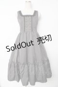 m petit by misako / TT*AOKストライプジャンパースカート M 灰 Y-25-11-24-073-LO-OP-SZ-ZY