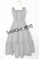 m petit by misako / TT*AOKストライプジャンパースカート M 灰 Y-25-11-24-073-LO-OP-SZ-ZY