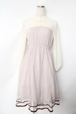 画像1: axes femme POETIQUE / チャイナボタンチュールワンピース M ピンク Y-25-11-24-078-AX-OP-SZ-ZY