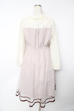 画像2: axes femme POETIQUE / チャイナボタンチュールワンピース M ピンク Y-25-11-24-078-AX-OP-SZ-ZY