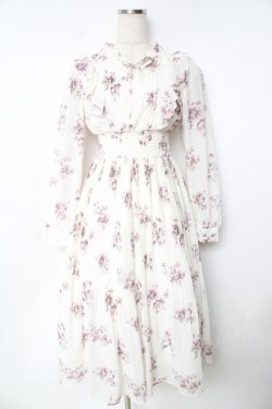 画像1: evelyn / 花柄ロングワンピース  生成り Y-25-11-24-079-LO-OP-SZ-ZY