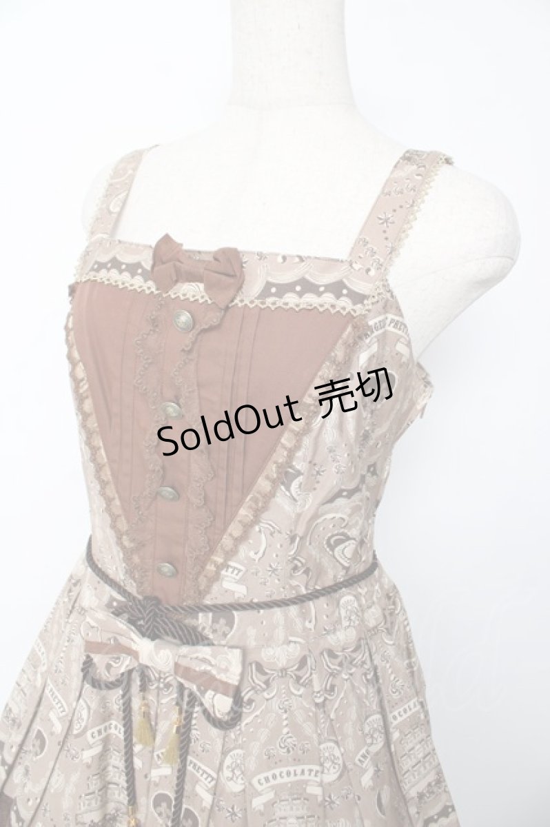 画像3: Angelic Pretty /  Musee du Chocolat切替ジャンパースカート  ブラウン Y-25-11-24-083-AP-OP-SZ-ZY (3)
