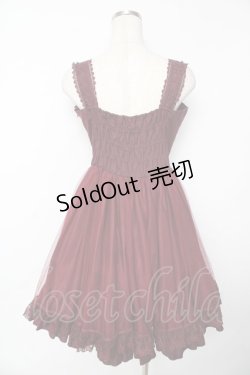 画像2: Vallee lys / アゲラタムチュールジャンパースカート  ワイン Y-25-11-24-085-GO-OP-SZ-ZY