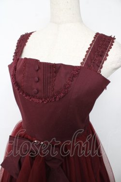 画像3: Vallee lys / アゲラタムチュールジャンパースカート  ワイン Y-25-11-24-085-GO-OP-SZ-ZY