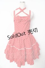 BABY, THE STARS SHINE BRIGHT / ドット・フリルジャンパースカート  赤 Y-25-11-24-086-BA-OP-SZ-ZY