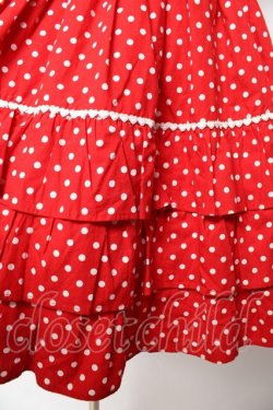 画像4: BABY, THE STARS SHINE BRIGHT / ドット・フリルジャンパースカート  赤 Y-25-11-24-086-BA-OP-SZ-ZY