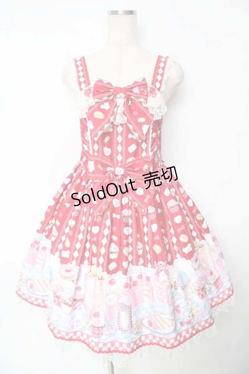 画像1: Angelic Pretty / Diner Dollジャンパースカート  赤 Y-25-11-24-090-AP-OP-SZ-ZY (1)