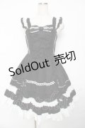 Angelic Pretty / Sweetフリルジャンパースカート  黒×白 Y-25-11-24-094-AP-OP-SZ-ZS