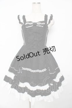 画像1: Angelic Pretty / Sweetフリルジャンパースカート  黒×白 Y-25-11-24-094-AP-OP-SZ-ZS