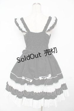 画像2: Angelic Pretty / Sweetフリルジャンパースカート  黒×白 Y-25-11-24-094-AP-OP-SZ-ZS