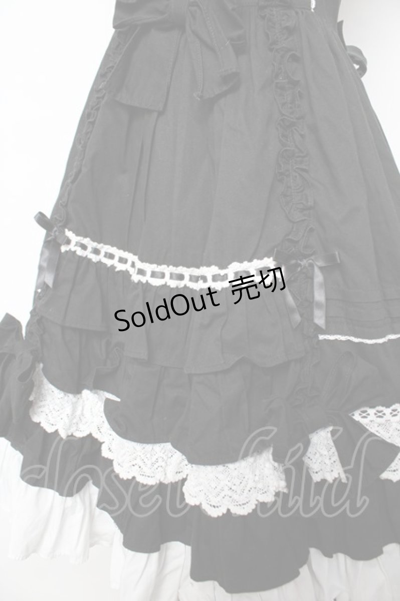画像4: Angelic Pretty / Sweetフリルジャンパースカート  黒×白 Y-25-11-24-094-AP-OP-SZ-ZS (4)