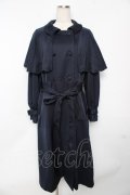 axes femme / 刺繍ケープトレンチコート M 紺 Y-25-11-24-095-AX-CO-SZ-ZY