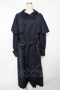 axes femme / 刺繍ケープトレンチコート M 紺 Y-25-11-24-095-AX-CO-SZ-ZI