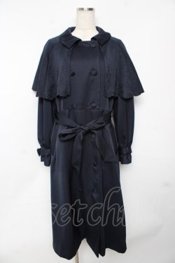 画像1: axes femme / 刺繍ケープトレンチコート M 紺 Y-25-11-24-095-AX-CO-SZ-ZY