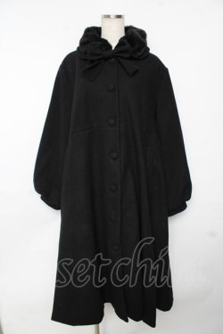 画像1: m petit by misako / AM*リボンコート 4L 中黒 Y-25-11-24-097-LO-CO-SZ-ZY