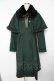 画像1: axes femme POETIQUE / ファー襟付きケープロングコート  グリーン Y-25-11-24-098-AX-CO-AS-ZY (1)