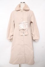 画像1: m petit by misako / AM*リボンコート S 中薄橙 Y-25-11-24-099-LO-JA-SZ-ZTC046 (1)