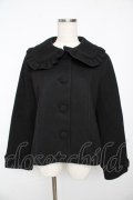 axes femme kawaii / フリルカラーショートコート M 黒 Y-25-11-24-103-AX-CO-SZ-ZY