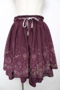 axes femme / 夜空刺繍スカート  ワイン Y-25-11-24-115-AX-SK-SZ-ZY
