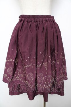 画像2: axes femme / 夜空刺繍スカート  ワイン Y-25-11-24-115-AX-SK-SZ-ZY