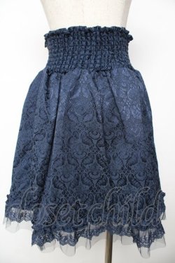 画像2: axes femme / ジャガードハイウエストスカート  紺 Y-25-11-24-118-AX-SK-SZ-ZY