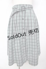 Fi.n.t / フロント釦ミドル丈チェックスカート F グリーン Y-25-11-24-121-CA-SK-SZ-ZY
