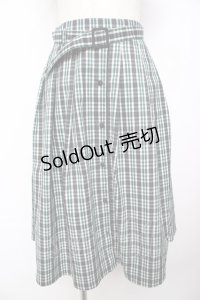 Fi.n.t / フロント釦ミドル丈チェックスカート F グリーン Y-25-11-24-121-CA-SK-SZ-ZY