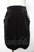 axes femme POETIQUE / ベロアミニスカート M 黒 Y-25-11-24-123-AX-SK-SZ-ZY