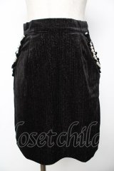 axes femme POETIQUE / ベロアミニスカート M 黒 Y-25-11-24-123-AX-SK-SZ-ZI